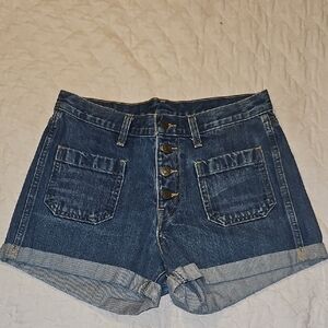 Levi's High Waisted Button-Up Shorts